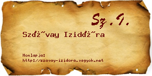 Szávay Izidóra névjegykártya